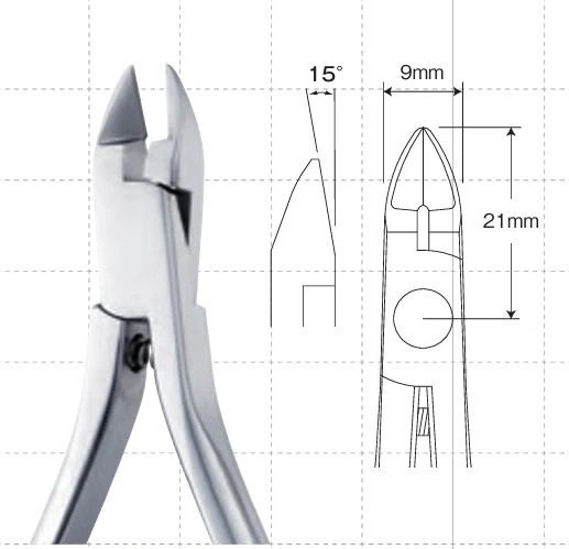 60-607 Pin & Ligature Cutter - Slim 15° Angle