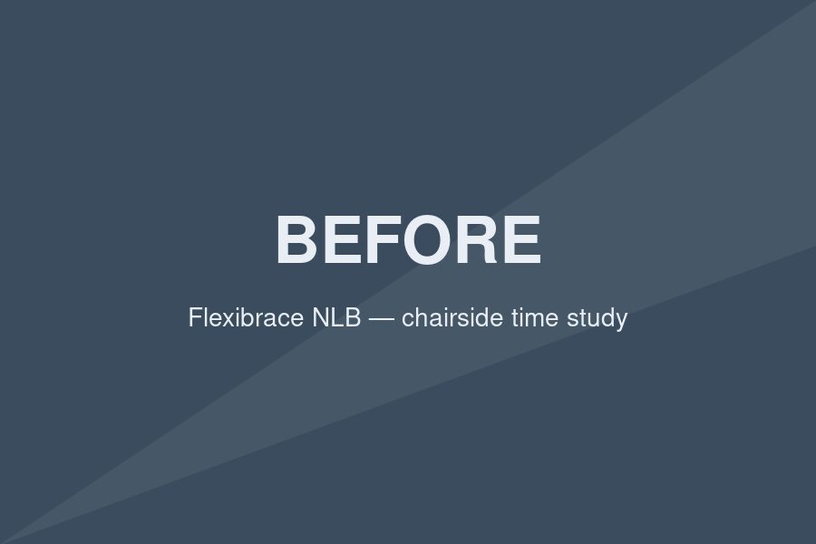 Before — Flexibrace NLB cuts chairside time across a busy practice